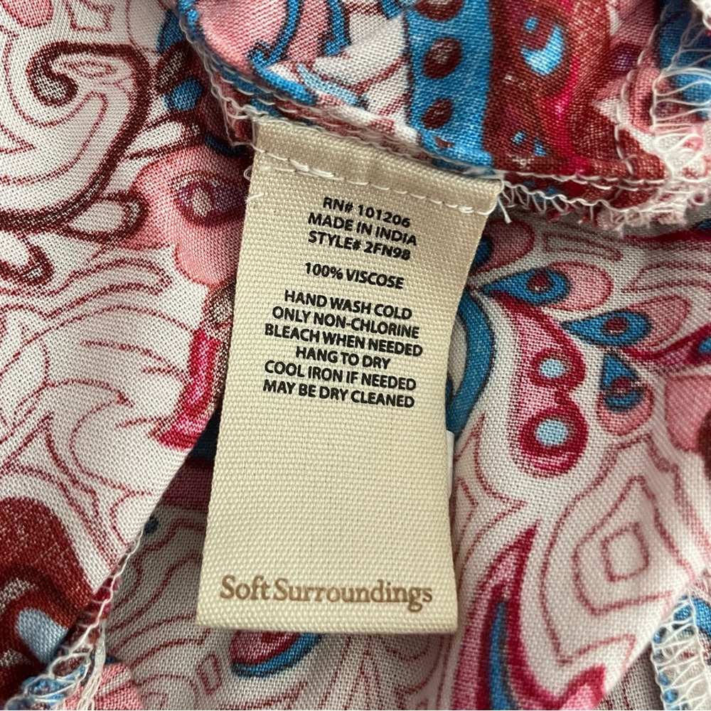 NWT Soft surroundings Kara Paisley Print Pink and Blue Dress - Picture 9 of 9